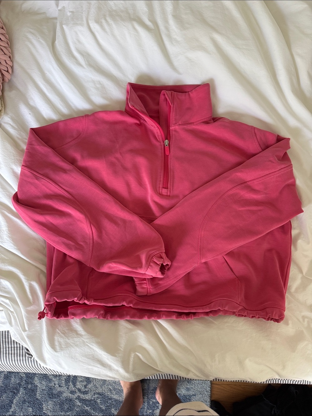 lululemon athletica Bright Pink Quarter-Zip Turtleneck Pullover